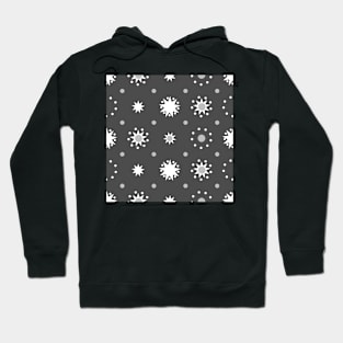 Suns and Dots White on Grey Repeat 5748 Hoodie